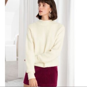 & Other Stories Alpaca Wool Cream Mockneck Sweater size S